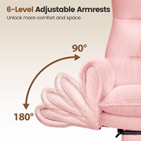 Chaises de bureau ergonomiques de direction, confortables, rembourrées, en velours rose, dossier haut, avec roulettes