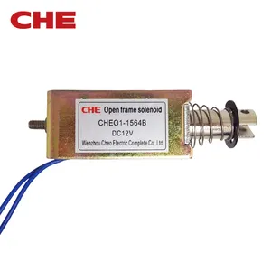 Solenoid 12v CHEO1-1564B 12V Force 87N Travel 10mm Frame Pancake High Force Push Pull Type Long Stroke Magnetic Solenoid