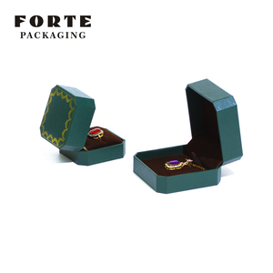 FORTE High Quality Fancy Handmade Leatherette Paper Jewelry <b>Box</b> <b>Gift</b> <b>Earrings</b> Package Emerald Green Holidays Travel Custom Logo - Product Image 5