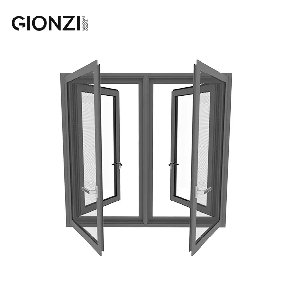 GIONZI 최고 품질 알루미늄 창 에너지 효율적인 창 좁은 프레임 기울기 및 회전 트리플 유약 문 및 창