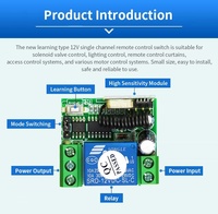 Module Récepteur Relais Sans Fil 433 MHz à Commande à Distance RF Universelle 1 Canal DC12V, Interrupteur Télécommandé Mini, Vente Chaude