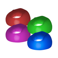 Sofa paresseux gonflable lumineux avec télécommande de 16 couleurs LED