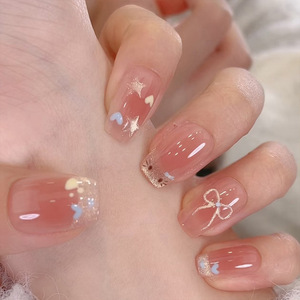 Offre Spéciale – Nouveaux Ongles Artificiels en ABS Longue Durée, Mignons Motifs Dessin Animé, Courts, Forme Ballerine/Cercueil, Couverture Complète, à Coller pour Filles - Product Image 1