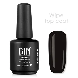 BIN OEM工厂自有品牌无擦拭面漆指甲面漆供应指甲面漆