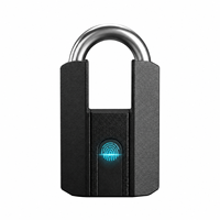 SJJ TTLock Cadenas intelligent carré anodisé avec application et empreinte digitale, sans clé, électronique, en alliage de zinc, étanche IP67 pour portail, armoire et casier