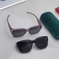 Lunettes de soleil Gelais légères avec protection UV400, verres polarisés rabattables à porter par-dessus des lunettes, monture TR90, verres TAC, couvercle rabattable