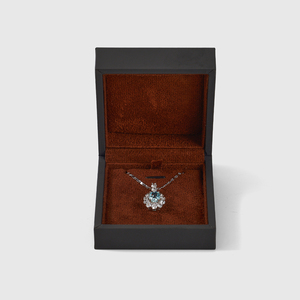 FANXI Custom Logo Luxury Jewellery Box <b>Black</b> Packaging Gift Leather Brown Velvet Inside Necklace Jewelry <b>Boxes</b> - Product Image 2