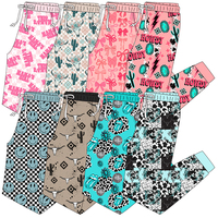 Pantalons amples en soie froissée pour femmes, vente en gros personnalisée, pantalon long décontracté d'été, motif à carreaux, taille élastique