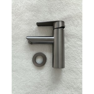 Stainless Steel Gunmetal Washbasin Faucet Single Handle Ceramic Valve 25 In Height <b>Hot</b> <b>Cold</b> Water Mixing - Product Image 2