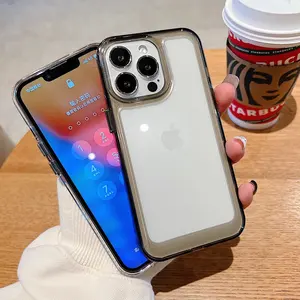 Custodia di lusso <span class=keywords><strong>trasparente</strong></span> antiurto per <span class=keywords><strong>iPhone</strong></span> 15 14 <span class=keywords><strong>13</strong></span> 12 <span class=keywords><strong>Mini</strong></span> 11 Pro X XR XS Max 7 8 Plus <span class=keywords><strong>Cover</strong></span> rigida in acrilico per paraurti <span class=keywords><strong>trasparente</strong></span> - Product Image 4