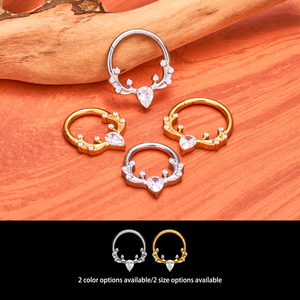 Bijoux de piercing corporel pour femmes, vente en gros, mode, ASTM F136 G23, <span class=keywords><strong>anneau</strong></span> de nez clicker, pavé de CZ blanc, pour cartilage d'<span class=keywords><strong>oreille</strong></span>, tragus, hélix, <span class=keywords><strong>lobe</strong></span> - Product Image 5