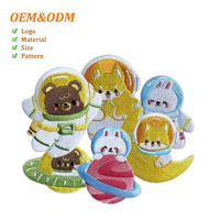 Parche Termoadhesivo Bordado 3D con Diseño de Panda, Personalizado al por Mayor, en Diferentes Formas y Colores, con Revestimiento Termosellable, Suave al Tacto, para Ropa Infantil, con Certificación CE