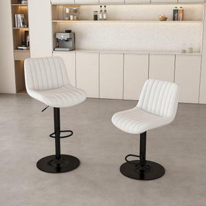 Modern Swivel <b>Bar</b> <b>Stools</b> with <b>Adjustable</b> Height (35.03-43.7 Inches) Backrest Velvet Fabric-Hotel Dining Use Commercial Furniture - Product Image 1