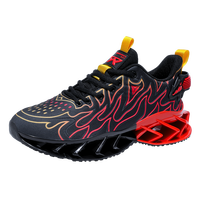 Chaussures de sport tendance pour hommes, style Blade, imprimé flamme, dessus en cuir