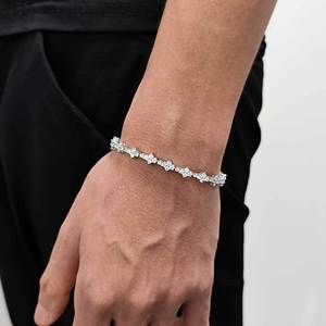 Hot Venda Personalizado 5A Cz Cubic Zirconia 925 Colares De Prata Mulheres Não Manchar Trevo De Quatro Folhas Colar Pulseira Conjunto De Jóias