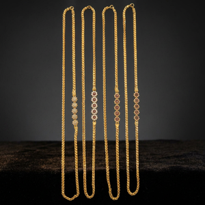 สร้อยคอทองชุบไมครอน 14K18K24K แบบขายส่ง สร้อยคอแฟชั่นประดับเพชร CZ สร้อยคอแบบ Mopu พร้อมเพชร CZ - Product Image 6