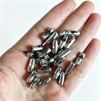 Connecteur de chaîne à billes en acier inoxydable, fermoir double enveloppement, coupleur de chaîne à billes de 1,2-8 mm pour DogTag, connecteur de chaîne à tirer pour bijoux DIY
