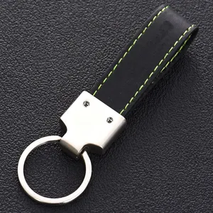 Custom Wholesale Car Logo Keychain Keyring Metal Personalized Logo Leather Key Chain Custom PU Leather Metal Keychain