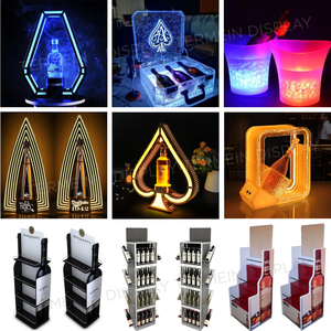 Espositore per Bottiglie di Vino a Forma di Torta di <span class=keywords><strong>Compleanno</strong></span> Illuminato a LED in Acrilico TDP, Presentatore di Bottiglie Glorifier per Night Club VIP - Product Image 4