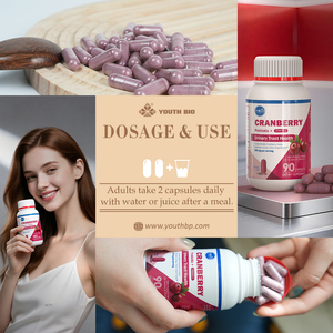 Extrait de Canneberge Triple Action 5% Proanthocyanidines Vitamine C Mélange Probiotique pour les Soignants en Soin Préventif 90 gélules En Stock Maintenant - Product Image 6
