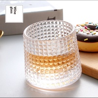 Verre à whisky rotatif de 200 ml en cristal, motif écossais rayé, résistant à la chaleur, pour bar, cadeau, vente en gros