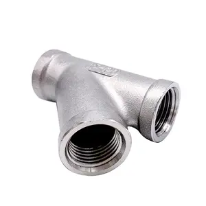 Stainless Steel 316 Internal Thread 45-Degree Three-Way Equal Diameter Water Heating Gas Pipe Fittings