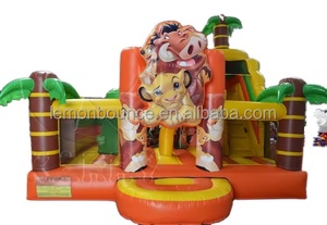 บ้านลมเป่าลมธีมสัตว์ป่าเกรดเชิงพาณิชย์ พร้อมสไลเดอร์และผนังปีนป่าย เหมาะสำหรับงานปาร์ตี้เด็กและการเช่าเชิงพาณิชย์ - Product Image 4