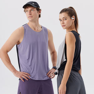 الصيف رجل الرياضة الترفيه مرونة تنفس صالة الألعاب الرياضية ارتداء قميص اللياقة البدنية صالة الألعاب الرياضية الجري سترة رياضية - Product Image 2