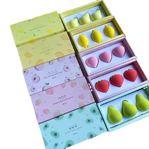 Ensemble d'Éponges à Maquillage <span class=keywords><strong>Ultramo</strong></span> Friute Non-Latex Fraise Pêche Poire Citron Avocat Éponge à Maquillage Puff Marque Privée Logo Personnalisé - Product Image 1