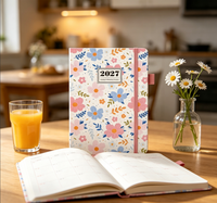Carnet de planification A5 en PU haut de gamme 2027, personnalisable avec logo, idéal pour les accords professionnels et la planification quotidienne