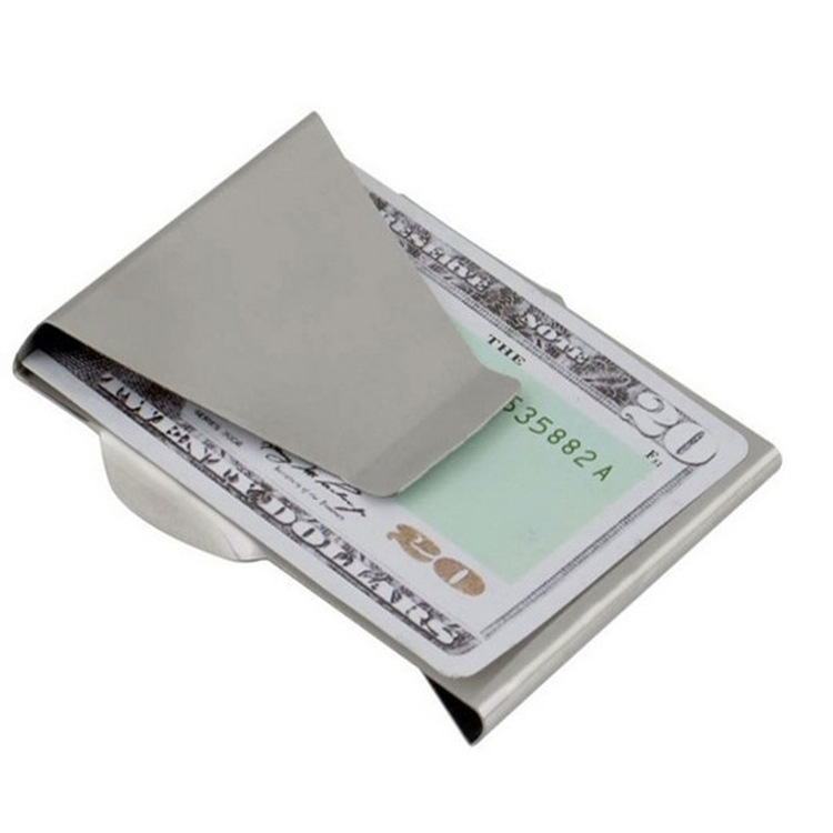 Metal crafts in stock laser slim clip custom logo blank stainless steel money clip