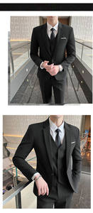 S-4XL (Blazer + pantalon + <span class=keywords><strong>gilet</strong></span>) costume de <span class=keywords><strong>mariage</strong></span> 3 pièces pour hommes nouveaux ensembles de costume de carrière de bureau d'affaires formels pour hommes grande taille pour hommes - Product Image 5