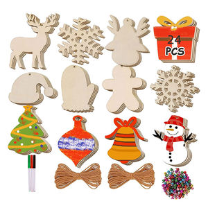 Set di ornamenti natalizi in legno da 24 pezzi per la 2025 vendita diretta in fabbrica giocattoli da <span class=keywords><strong>disegno</strong></span> per feste - Product Image 1