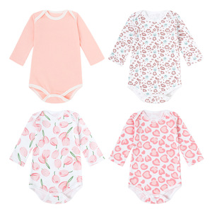 2026 En gros Combinaison bébé en coton à manches longues, à motifs de dessins animés, pour nouveau-né - Product Image 2