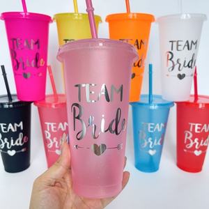 Vente en gros d'usine, <span class=keywords><strong>gobelet</strong></span> en plastique de 24 oz avec paillettes argentées, cadeau de fête, <span class=keywords><strong>gobelet</strong></span> inspirant avec paille et couvercle pour collègue, ami - Product Image 3