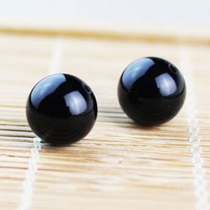 Perles rondes en agate noire Ling Gusi, 10mm, pierre naturelle, perles en vrac pour la fabrication de bijoux, accessoires de bricolage - Product Image 1