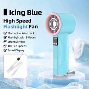 Ventilatore Portatile Mini ad Alta Velocità 2026, Ricaricabile USB, Display Digitale 100 Velocità, Potente Torcia Turbo, Velocità del Vento <span class=keywords><strong>9m</strong></span>/s - Product Image 2