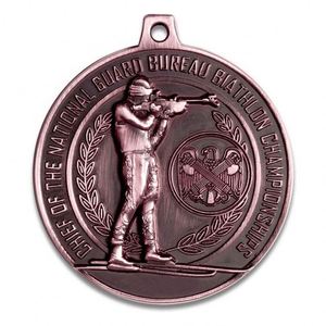 Medalla Deportiva Personalizada de Aleación de Zinc 3D en Oro, Plata y Bronce con Cinta para Competiciones de Tiro - Product Image 1