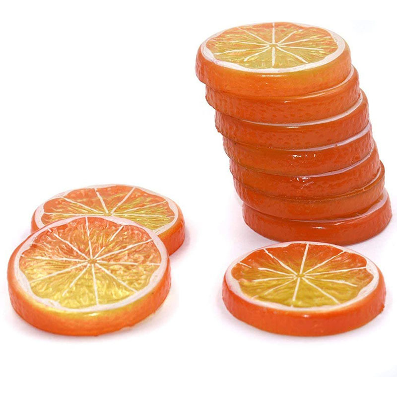 Tranches de citron et d'orange en plastique