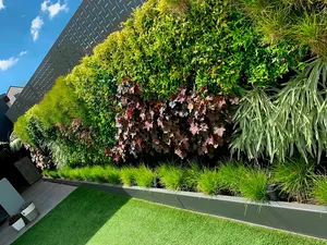 Pot mural en plastique vert résistant aux uv, 36 poches, jardinière murale verticale, kit de jardin vertical, mur vert vertical