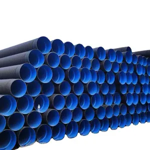 Hdpe mangueira escorredora dn300/dn400/dn600/dn800, tubo de drenagem, dupla, parede, cordão água, suave