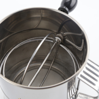 Outils de cuisson à bon usage Outils de cuisson professionnels à manivelle de 8 tasses Tamis à farine en acier inoxydable