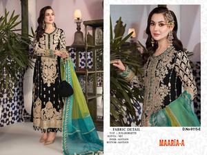 Travail de séquence de broderie de qualité supérieure avec des vêtements pakistanais en pierre Salwar Suit avec Dupatta d'Inde - Product Image 5