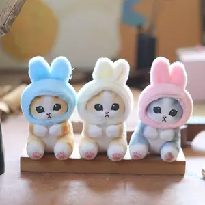 12cm Anime Cartoon Stuffed animal toys Cat Plush Keychains Toys Cat Stuffed Key rings Pendants plushie Keychain Children Gifts