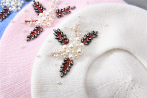 Automne noël doux enfants enfants filles garçons tricot chapeau Double couche couleur Pure hiver laine cachemire tricoté béret chapeau pour bébé - Product Image 6