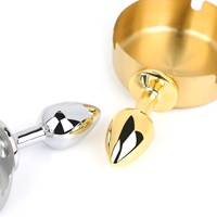 Cendrier Design Metal Anal Plug - BDSM Training Anal Expander pour les femmes, Slave Play Backdoor Toy avec base réglable