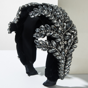 Fashion Flannelette Braided <b>Headband</b> Diamond Maple Leaf Shiny Light Luxury Hair Hoop Gorgeous Banquet Hair Accessories - Product Image 6