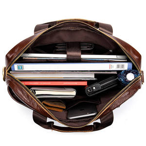 Bán buôn 14 inch chính hãng da máy tính xách tay Cặp tài liệu cho nam giới kinh doanh xách tay túi cho luật sư và nhân viên văn phòng - Product Image 3