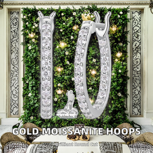 Pendientes de Aro de Moda al por Mayor, Circulares y Gruesos para Mujer, con Moissanita VVS, Plata 925, Certificados GRA - Product Image 2