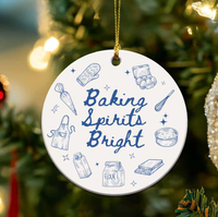 Ornement en céramique personnalisé en forme de cœur rond avec peinture UV, souvenir de Noël pour les amateurs de pâtisserie, décoration de la maison